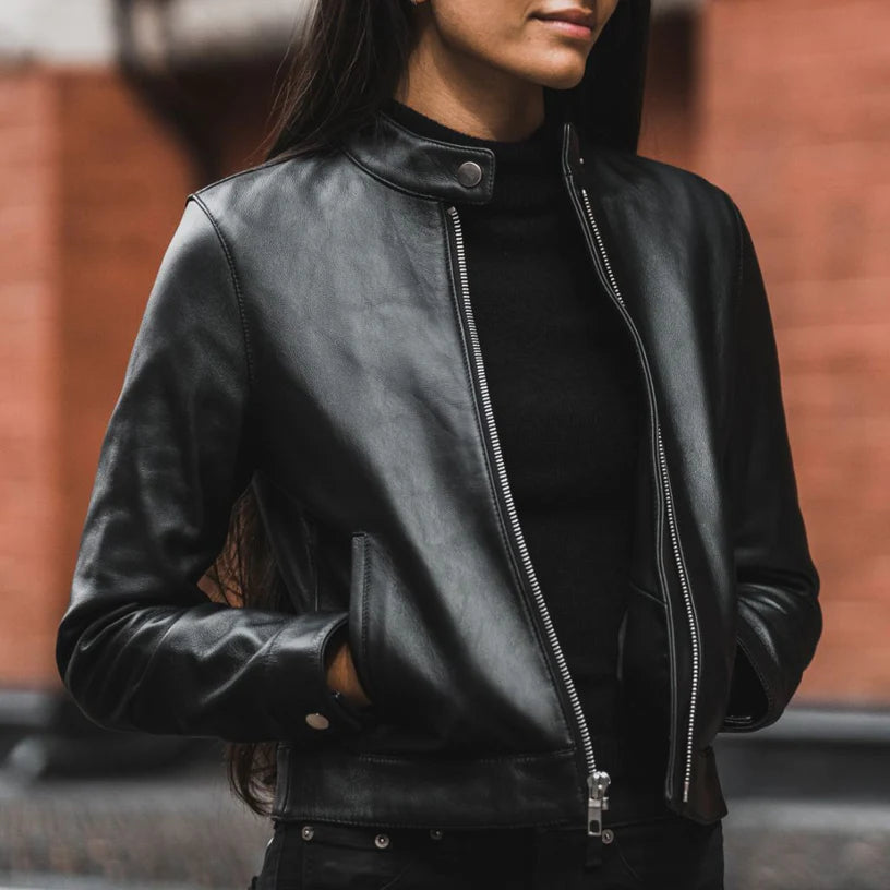 Black Ladies leather Jacket