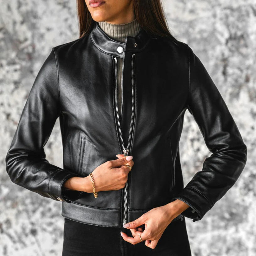 Black Ladies leather Jacket
